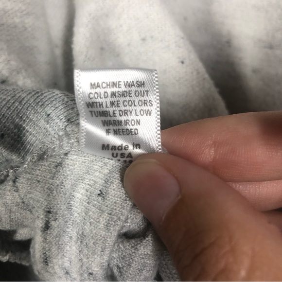 Monrow Reverse Contrast Rib Gray Raglan Sweatshirt - Picture 9 of 9